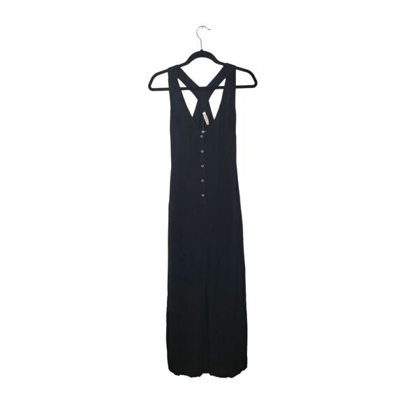 ILLA ILLA Black Button Front Wide Leg Jumpsuit - Picture 1 of 5